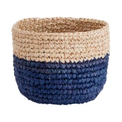 4-tlg. Korbset Handgefertigt Aus Raffia ISALO In Natur-Blau -Butlers butlers 4 tlg korbset handgefertigt aus raffia isalo in natur blau 7