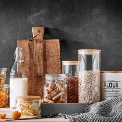 4x Vorratsgläser 2300ml WOODLOCK In Transparent -Butlers butlers 4x vorratsglaser 2300ml woodlock in transparent 6