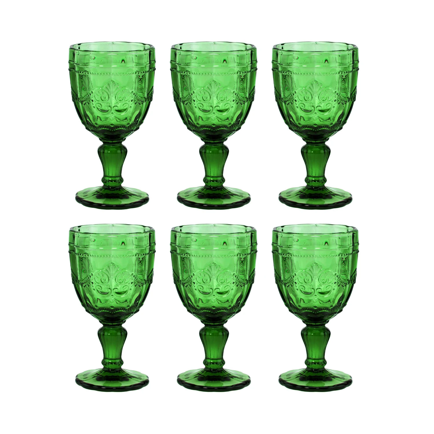 6x Weingläser 230ml VICTORIAN In Dunkelgrün 3 6x Weingläser 230ml VICTORIAN In Dunkelgrün