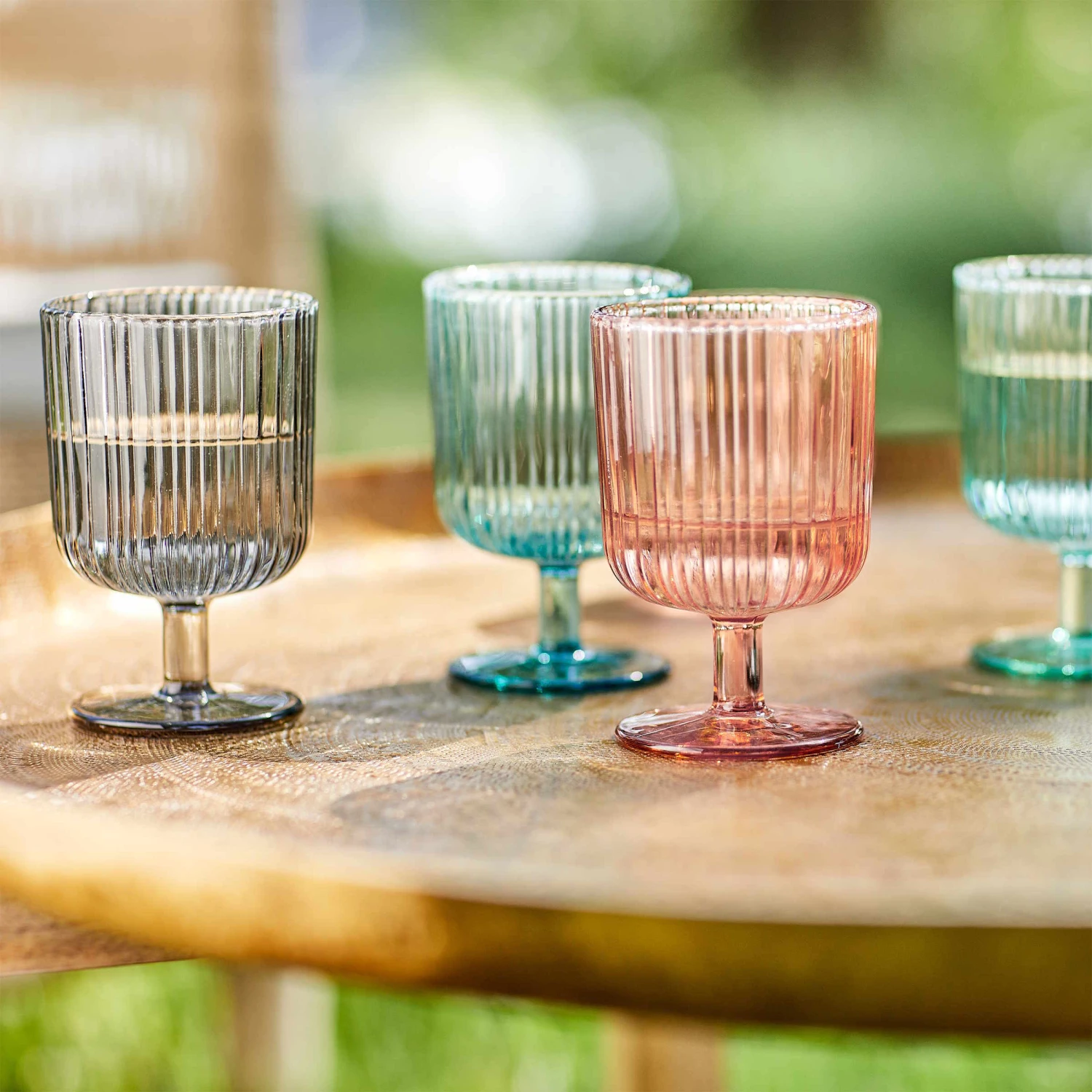 6x Weingläser Mit Rillen 250ml CHELSEA In Pastellorange 4 6x Weingläser Mit Rillen 250ml CHELSEA In Pastellorange – Bild 2