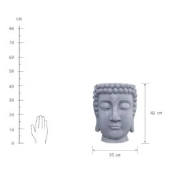 Blumentopf Höhe 42cm BUDDHA In Grau -Butlers butlers blumentopf hohe 42cm buddha in grau 3