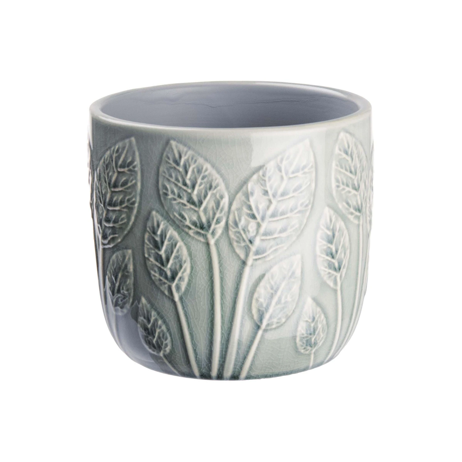 Blumentopf Ø14cm LEAVES In Salbei 3 Blumentopf Ø14cm LEAVES In Salbei
