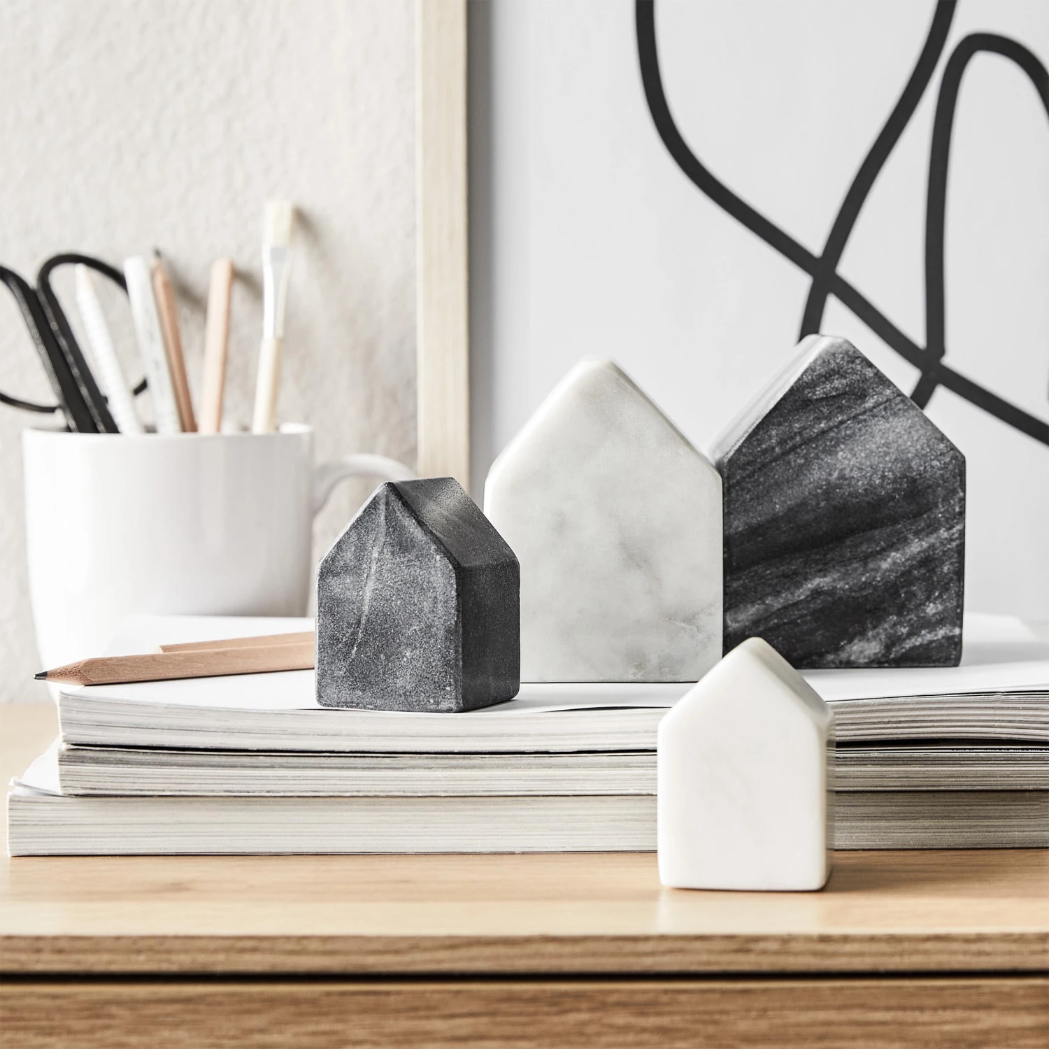 Deko-Haus L 6 X H 9cm BLOCKHOUSE In Weiß 4 Deko-Haus L 6 X H 9cm BLOCKHOUSE In Weiß – Bild 2