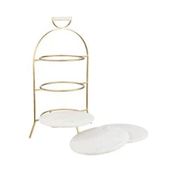 Etagere 3-stufig Höhe 65cm MARBLE In Weiß -Butlers butlers etagere 3 stufig hohe 65cm marble in weiss 3