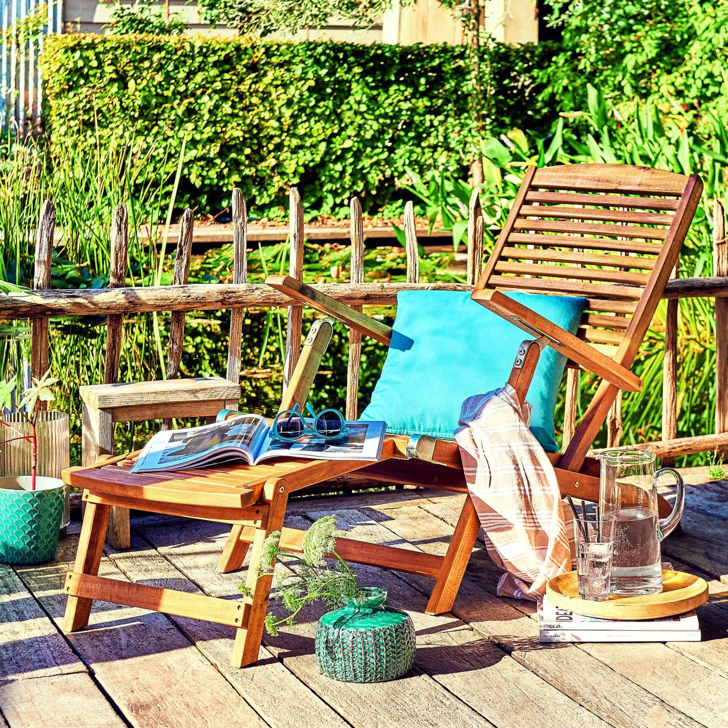 Gartenliege Mit Fußteil WEEKENDER In Braun 4 Gartenliege Mit Fußteil WEEKENDER In Braun – Bild 2