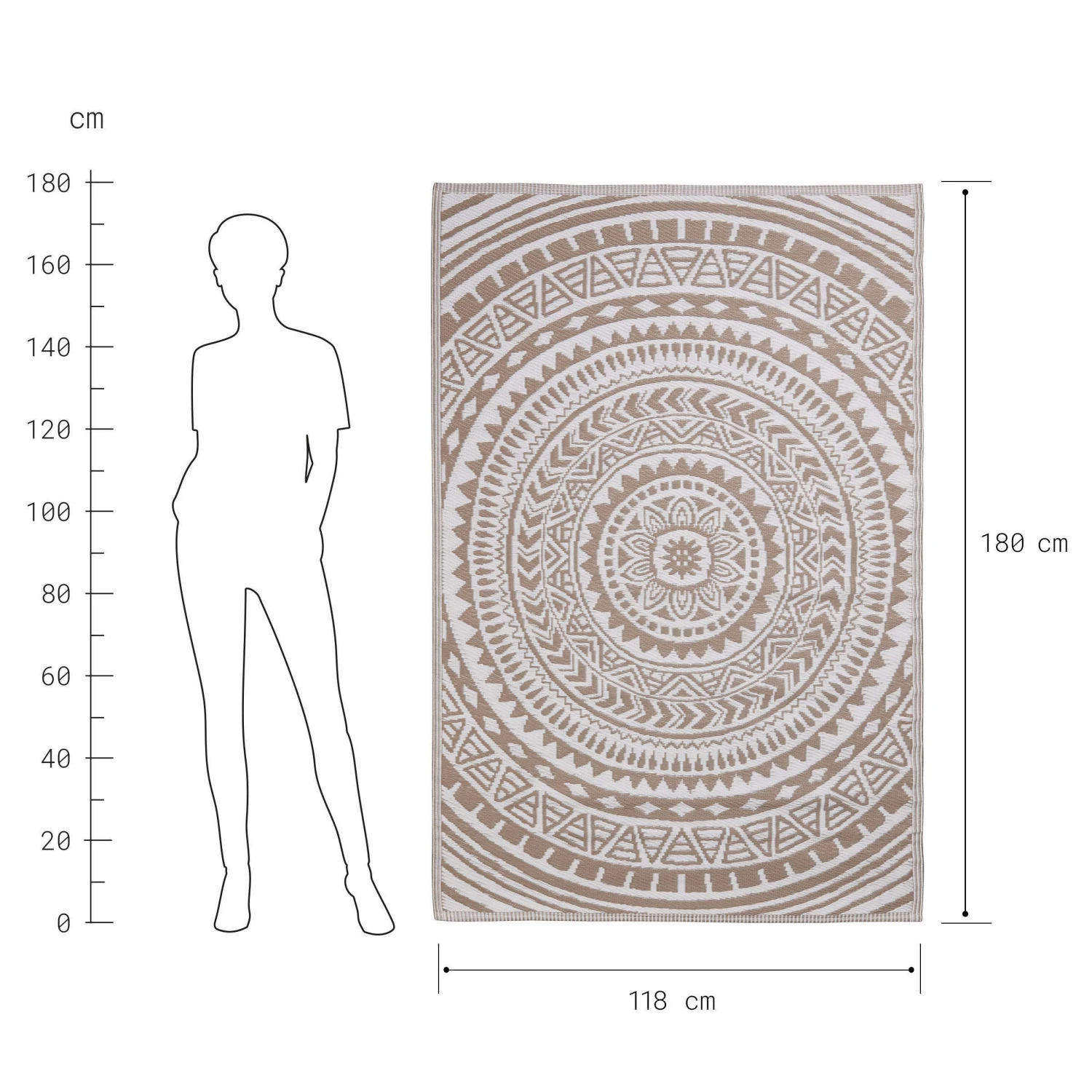 In- & Outdoor-Teppich Circles L 180 X B 118cm COLOUR CLASH In Beige 5 In- & Outdoor-Teppich Circles L 180 X B 118cm COLOUR CLASH In Beige – Bild 3