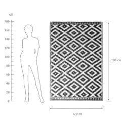 In- & Outdoor-Teppich Ethno Rauten L 180 X B 118cm COLOUR CLASH In Schwarz-Weiß 13 In- & Outdoor-Teppich Ethno Rauten L 180 X B 118cm COLOUR CLASH In Schwarz-Weiß -Butlers butlers in and outdoor teppich ethno rauten l 180 x b 118cm colour clash in schwarz weiss 3