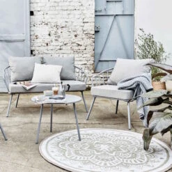 In- & Outdoor-Teppich Flora Ø118cm COLOUR CLASH In Natur-Weiß 10 In- & Outdoor-Teppich Flora Ø118cm COLOUR CLASH In Natur-Weiß -Butlers butlers in and outdoor teppich flora o118cm colour clash in natur weiss 1