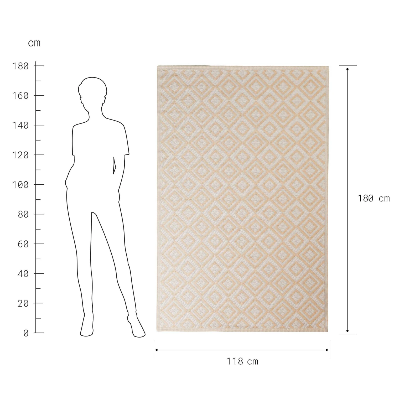 In- & Outdoor-Teppich L 180 X B 118cm COLOUR CLASH In Creme 5 In- & Outdoor-Teppich L 180 X B 118cm COLOUR CLASH In Creme – Bild 3