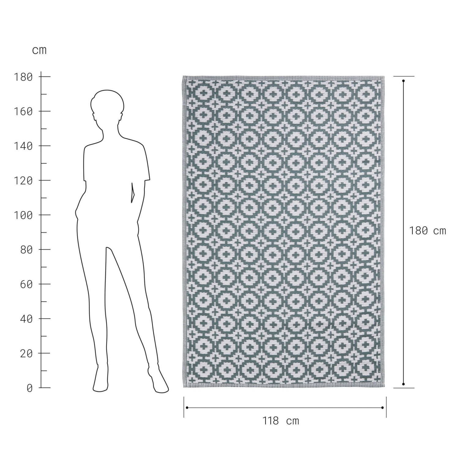 In- & Outdoor-Teppich Mosaik L 180 X B 118cm COLOUR CLASH In Salbei 5 In- & Outdoor-Teppich Mosaik L 180 X B 118cm COLOUR CLASH In Salbei – Bild 3