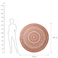 In- & Outdoor-Teppich Ø150cm COLOUR CLASH In Hellrot-Creme -Butlers butlers in and outdoor teppich o150cm colour clash in hellrot creme 2