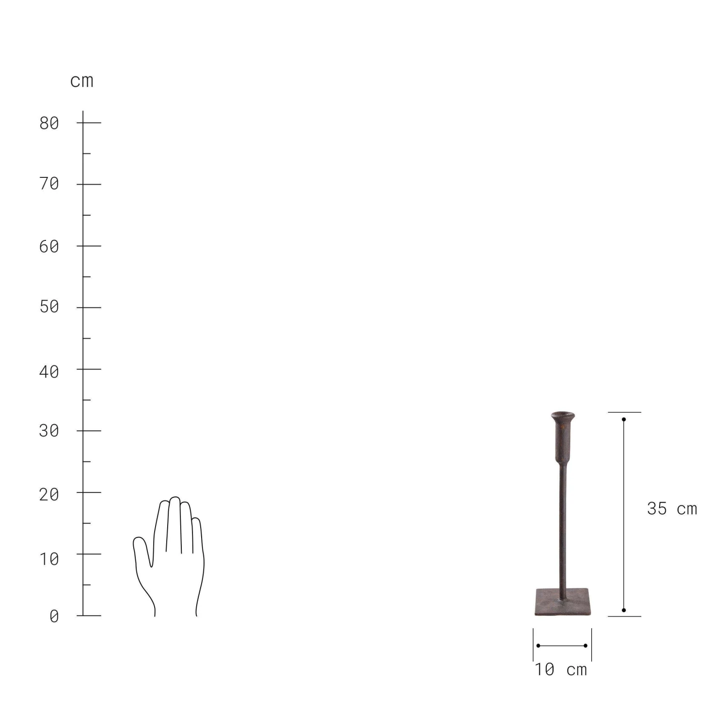 Kerzenhalter Höhe 35cm RUST In Braun 5 Kerzenhalter Höhe 35cm RUST In Braun – Bild 3