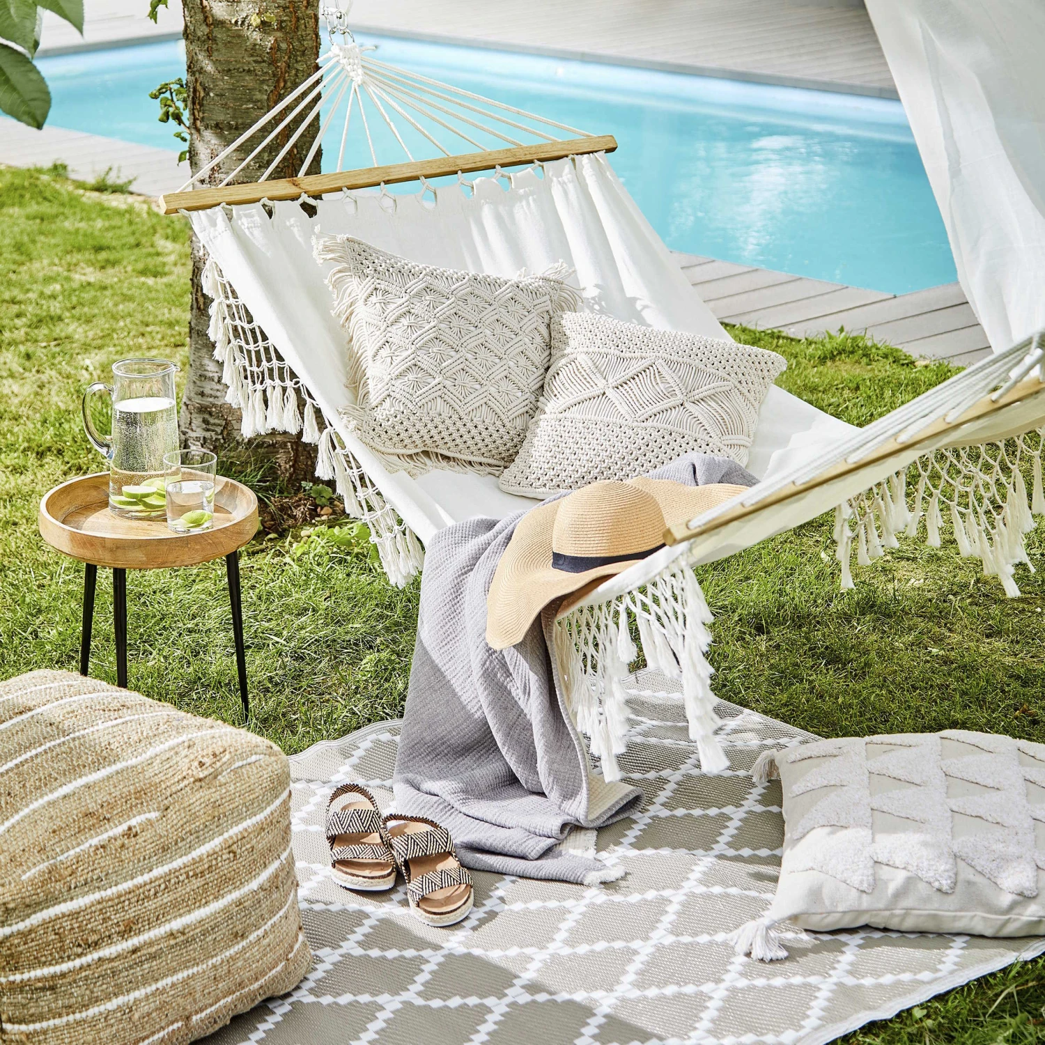 Kissen ZickZack L 45 X B 45cm MACRAMÉ In Creme 4 Kissen ZickZack L 45 X B 45cm MACRAMÉ In Creme – Bild 2