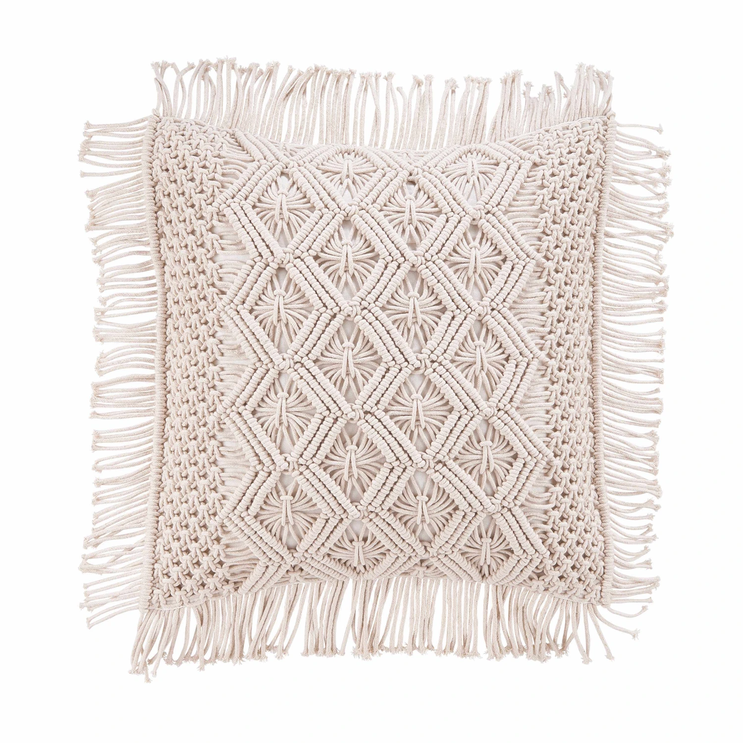 Kissen ZickZack L 45 X B 45cm MACRAMÉ In Creme 3 Kissen ZickZack L 45 X B 45cm MACRAMÉ In Creme