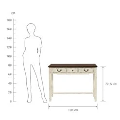 Konsolentisch Mit 3 Schubladen CABOTT COVE In Creme-Braun -Butlers butlers konsolentisch mit 3 schubladen cabott cove in creme braun 3