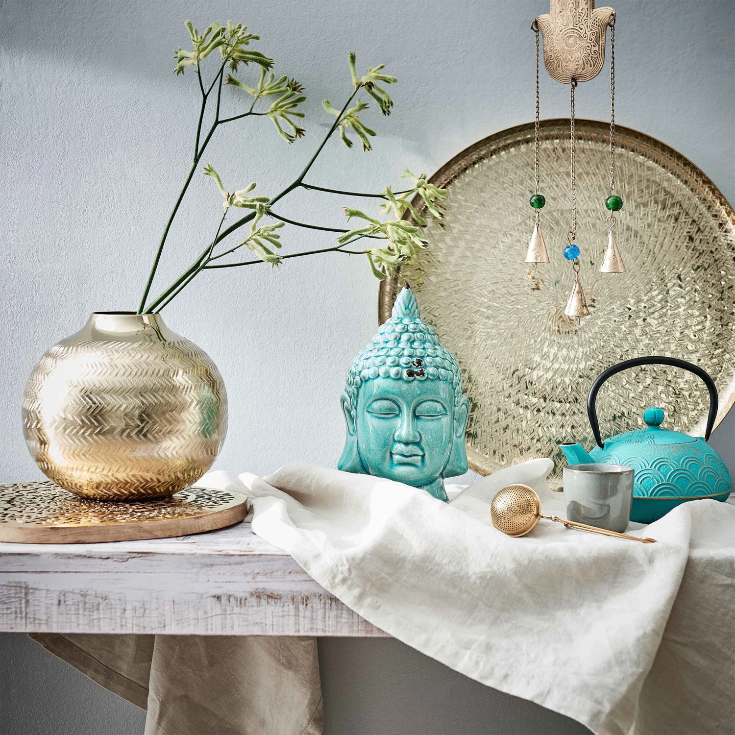 Kopf Höhe 23cm BUDDHA In Türkis 9 Kopf Höhe 23cm BUDDHA In Türkis – Bild 7