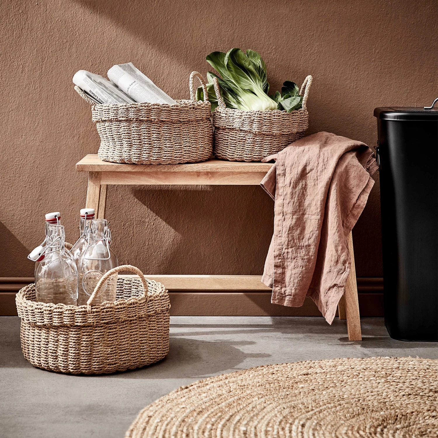 Korb Ø23cm PAPER BRAID In Natur 4 Korb Ø23cm PAPER BRAID In Natur – Bild 2