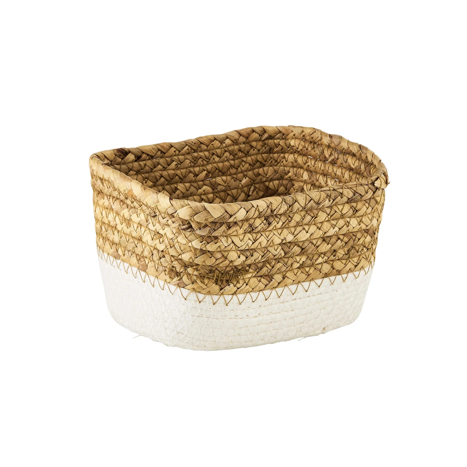 Korb Rechteckig L 17 X B 12cm RUSH ROPE In Natur-Weiß 5 Korb Rechteckig L 17 X B 12cm RUSH ROPE In Natur-Weiß – Bild 3