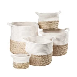 Korb Rund Ø23cm COTTON BRAID In Natur-Weiß -Butlers butlers korb rund o23cm cotton braid in natur weiss 3