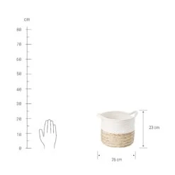 Korb Rund Ø26cm COTTON BRAID In Natur-Weiß -Butlers butlers korb rund o26cm cotton braid in natur weiss 2