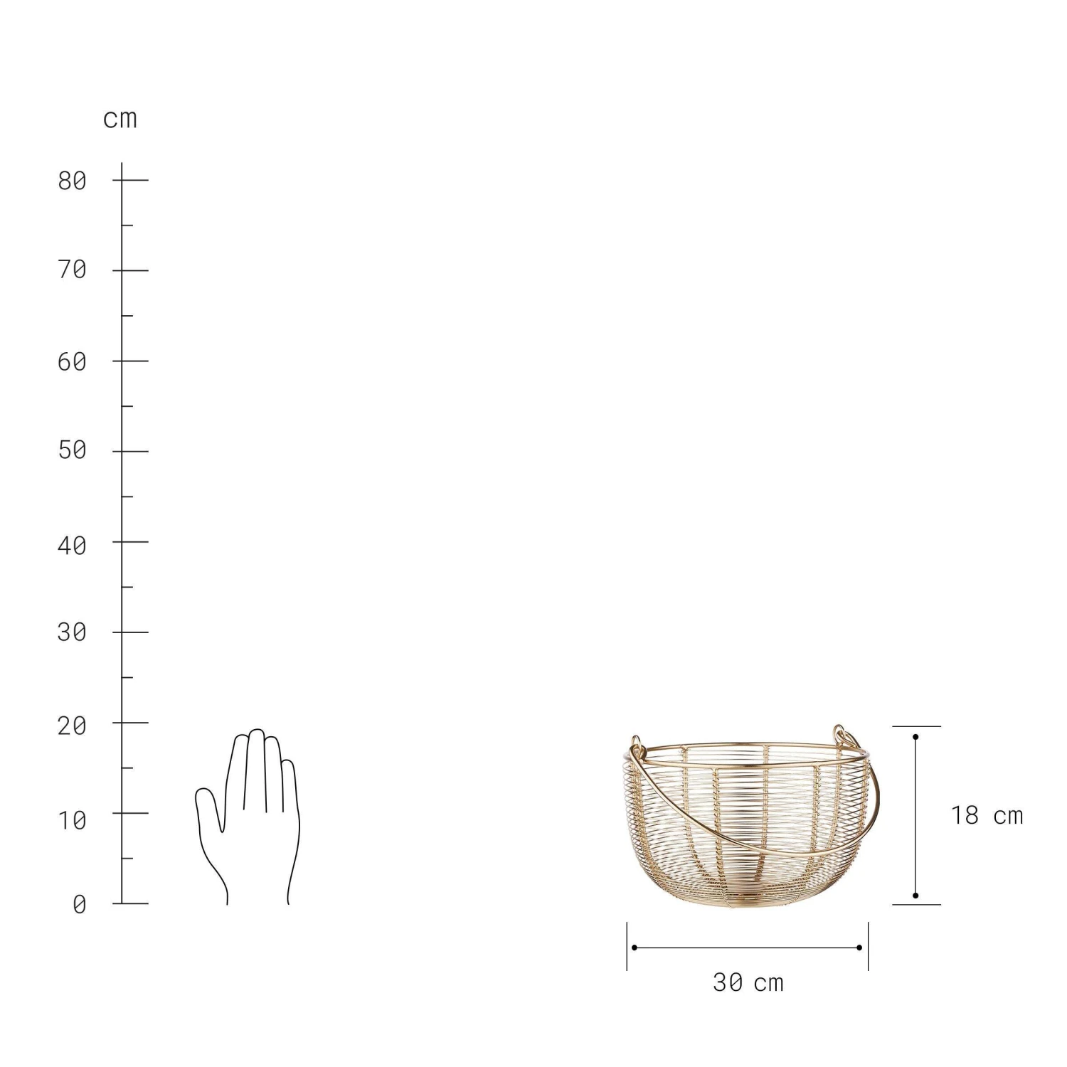 Korb Rund Ø30cm MORGAN In Gold 5 Korb Rund Ø30cm MORGAN In Gold – Bild 3