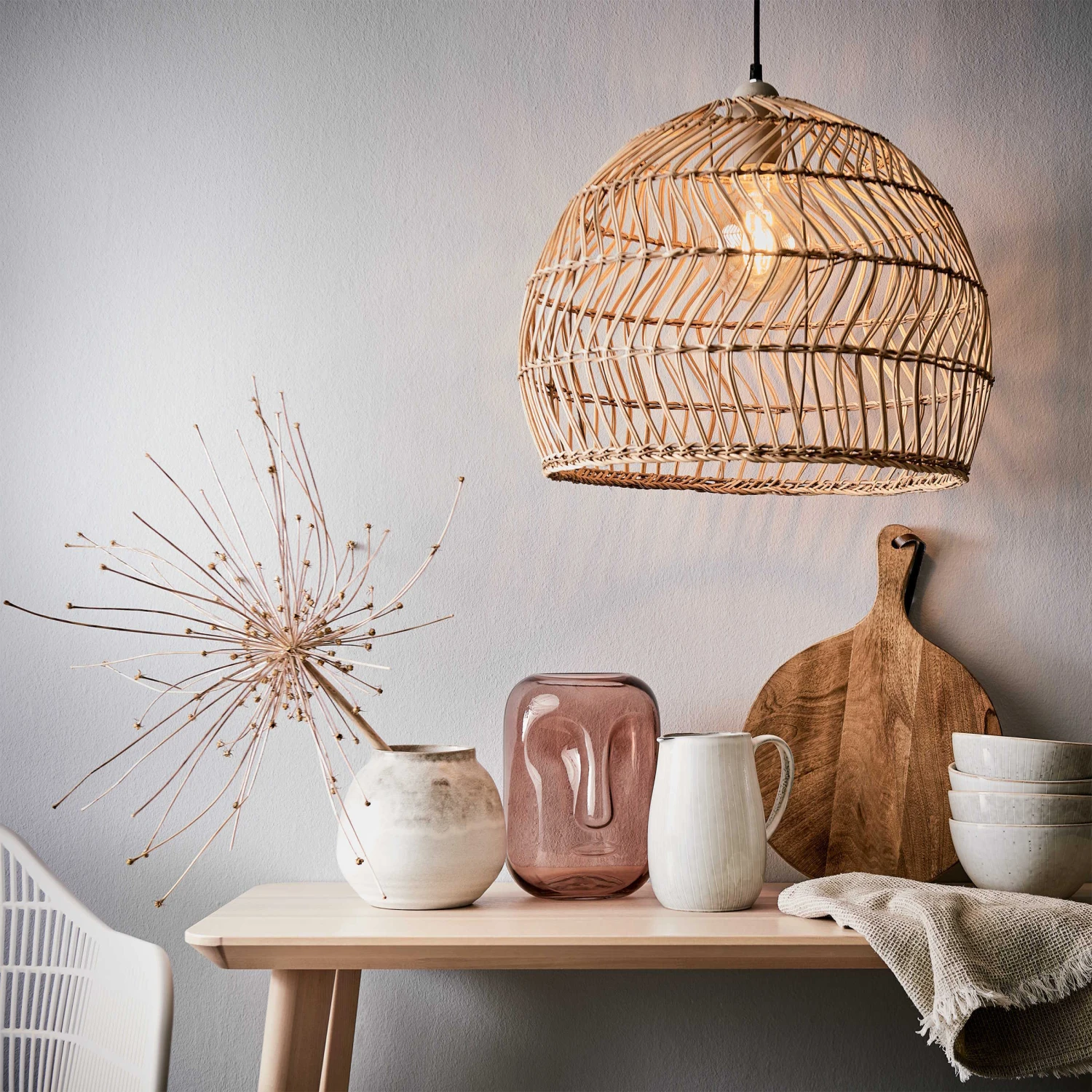 Lampenschirm Ø49cm CORBELLE In Natur 4 Lampenschirm Ø49cm CORBELLE In Natur – Bild 2