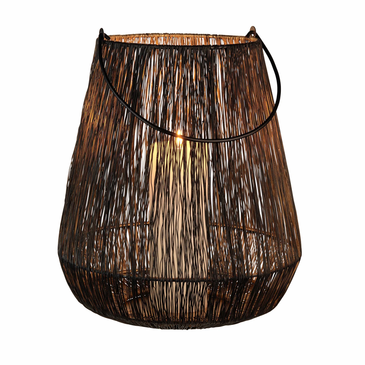 Laterne Höhe 30cm YOKO In Schwarz-Gold 4 Laterne Höhe 30cm YOKO In Schwarz-Gold – Bild 2