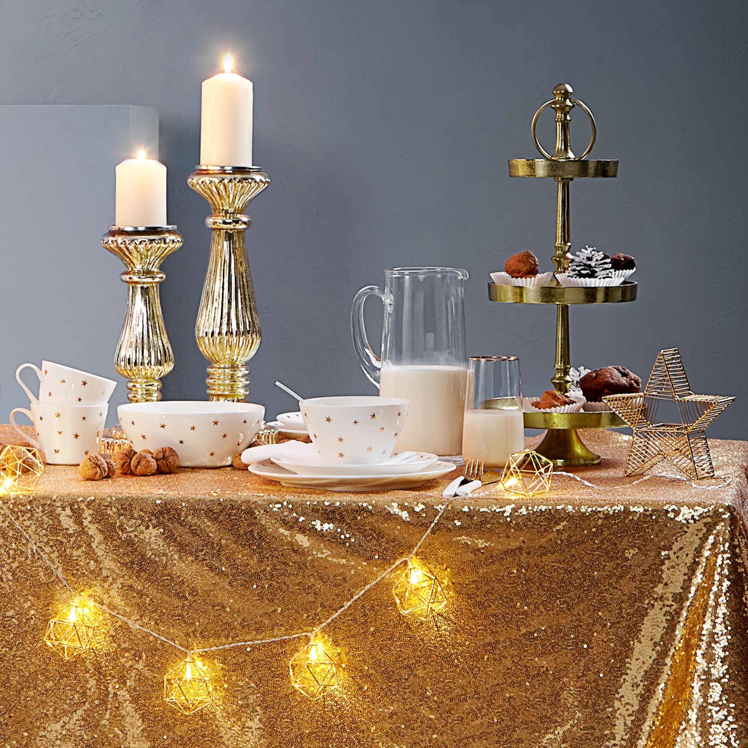 LED-Lichterkette Würfel 10 Lichter Mit USB-Batteriefach GEOMETRICS In Gold 8 LED-Lichterkette Würfel 10 Lichter Mit USB-Batteriefach GEOMETRICS In Gold – Bild 6