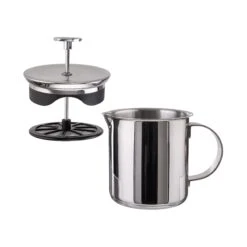 Manueller Milchaufschäumer 400ml MILK MASTER In Silber -Butlers butlers manueller milchaufschaumer 400ml milk master in silber 1