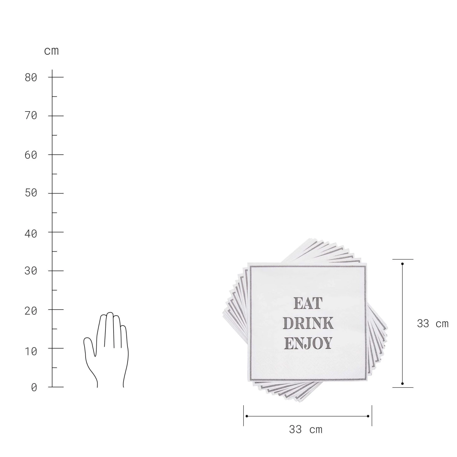 Papierserviette Eat Drink Enjoy 20 Stück APRÈS In Weiß-Schwarz 4 Papierserviette Eat Drink Enjoy 20 Stück APRÈS In Weiß-Schwarz – Bild 2
