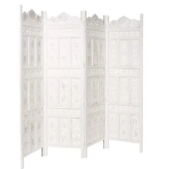 Paravent, Geschnitzt B 180 X H 176cm ESTELLA In Weiß