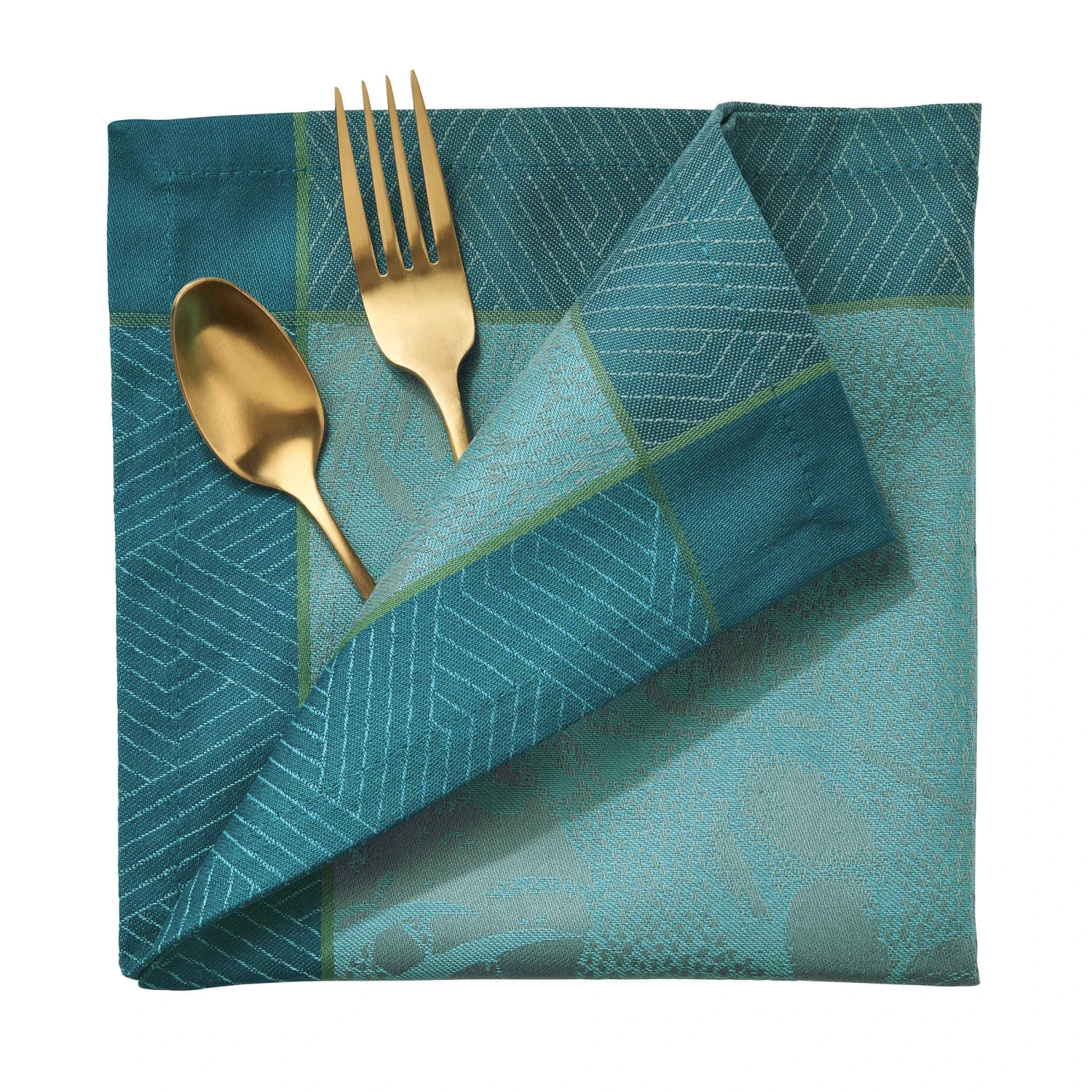 Serviette L 41 X B 41cm GREEN HOUSE In Petrol 3 Serviette L 41 X B 41cm GREEN HOUSE In Petrol