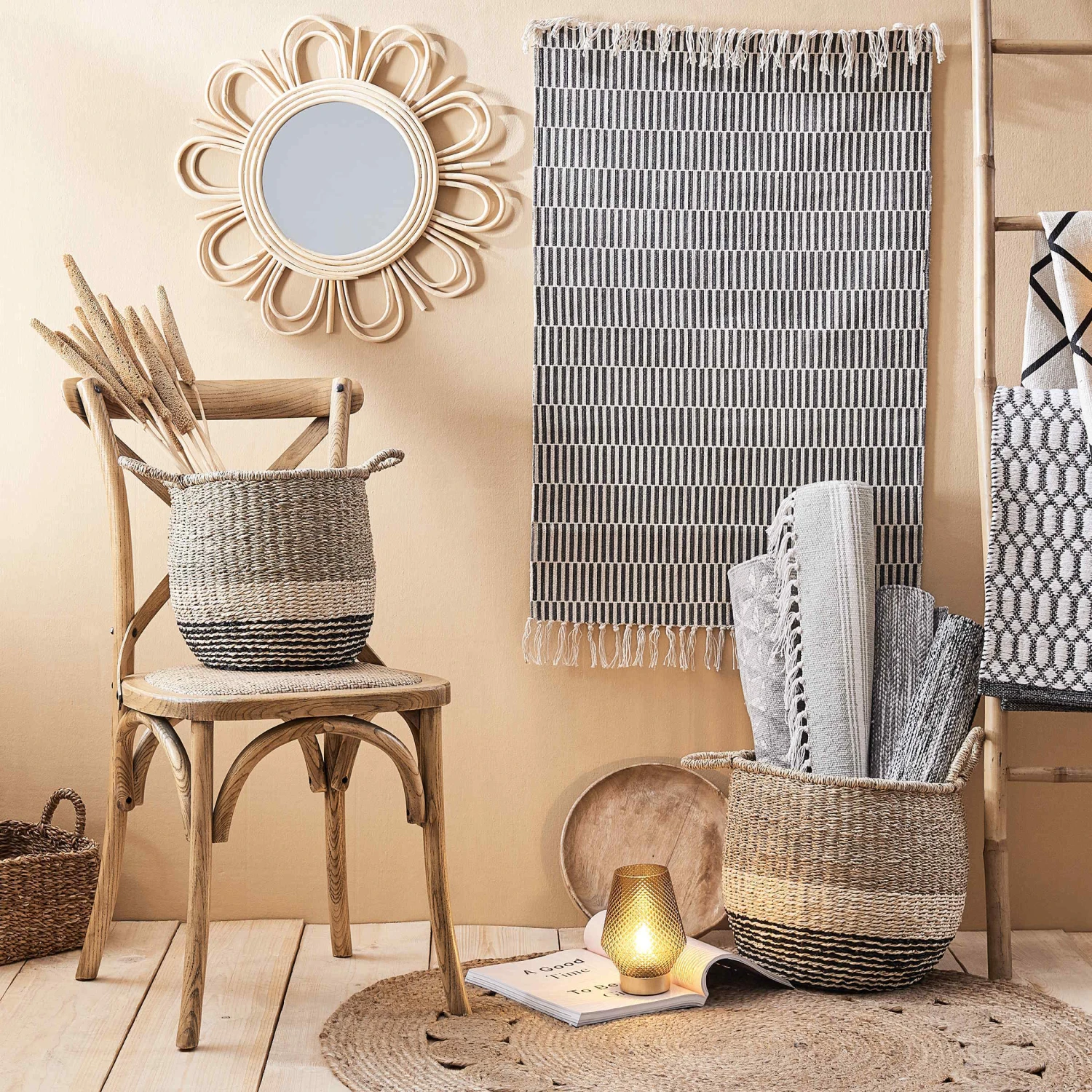 Spiegel Blumenförmig Ø52cm COTTAGE In Natur 8 Spiegel Blumenförmig Ø52cm COTTAGE In Natur – Bild 6