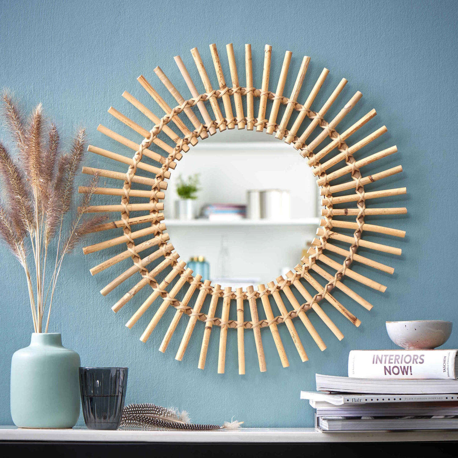 Spiegel Sonnenförmig Ø56cm COTTAGE In Natur 4 Spiegel Sonnenförmig Ø56cm COTTAGE In Natur – Bild 2