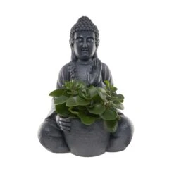 Statue Mit Blumentopf Höhe 69cm BUDDHA In Dunkelgrau 11 Statue Mit Blumentopf Höhe 69cm BUDDHA In Dunkelgrau -Butlers butlers statue mit blumentopf hohe 69cm buddha in dunkelgrau 2