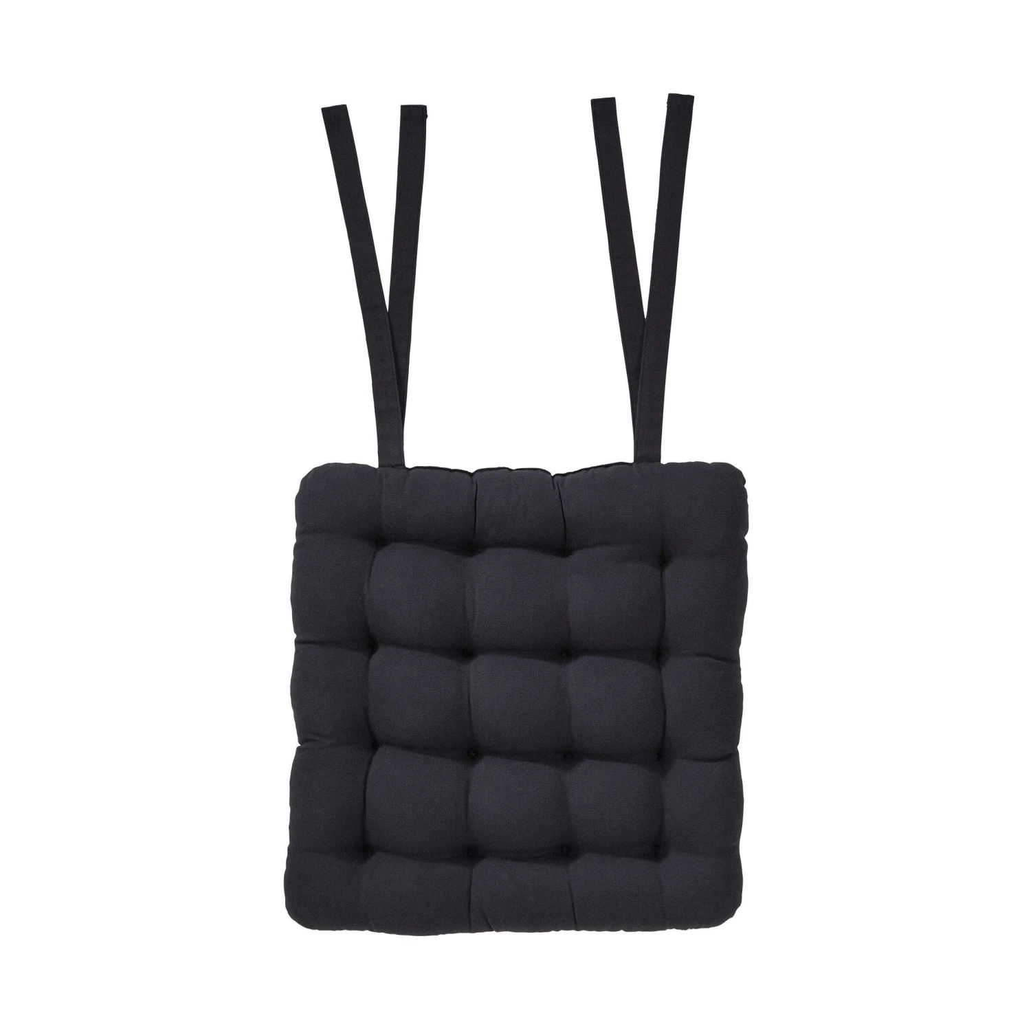 Stuhlkissen Mit Bändchen L 35 X B 37cm SOLID In Schwarz 3 Stuhlkissen Mit Bändchen L 35 X B 37cm SOLID In Schwarz