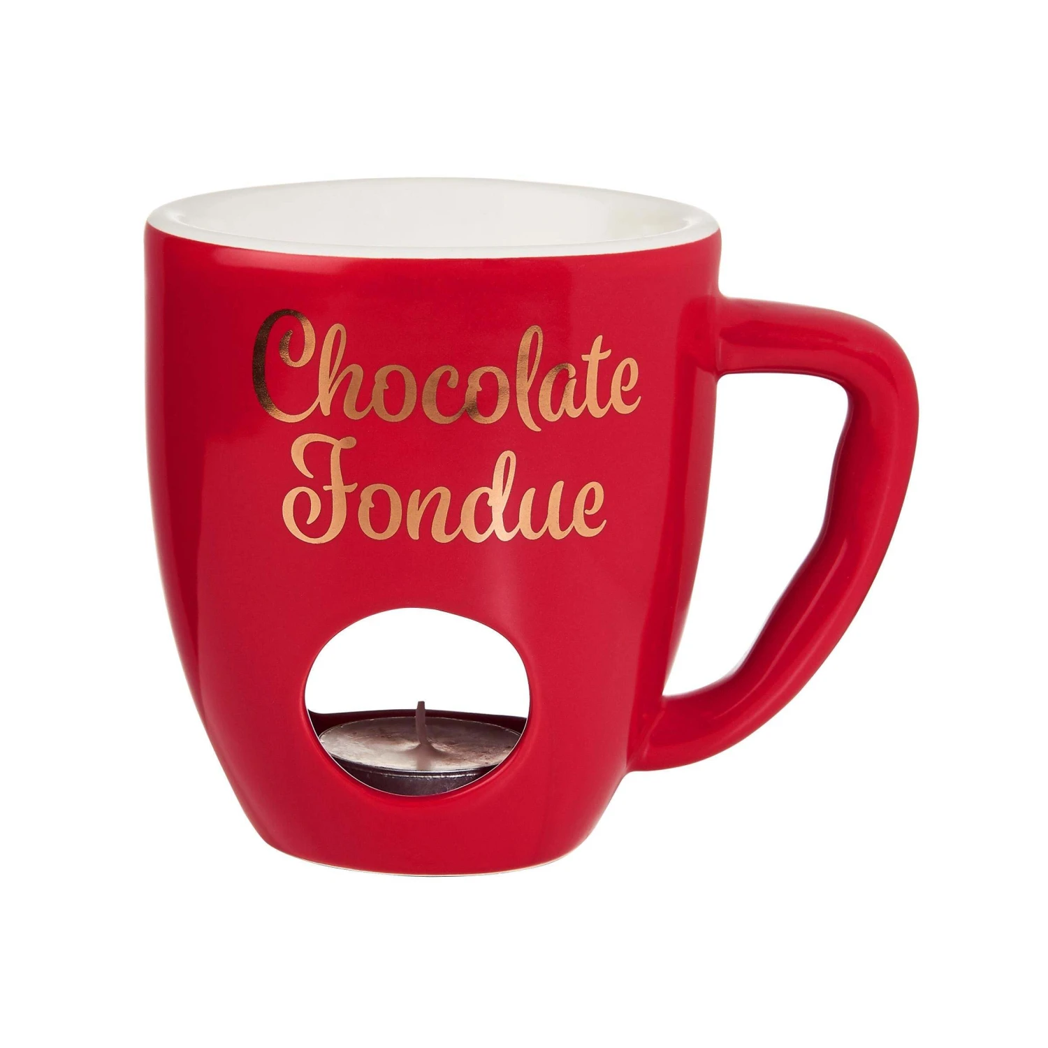 Tasse Mit 2 Gabeln CHOCOLATE FONDUE In Rot 6 Tasse Mit 2 Gabeln CHOCOLATE FONDUE In Rot – Bild 4