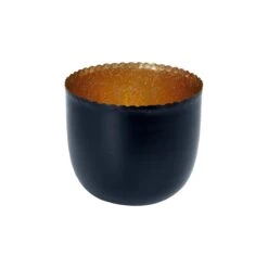 Teelichthalter Höhe 9cm DELIGHT In Schwarz-Gold