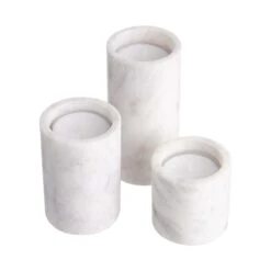 Teelichthalter-Set 3-tlg. MARBLE In Weiß -Butlers butlers teelichthalter set 3 tlg marble in weiss 2