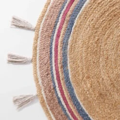 Teppich Rainbow Mit Quasten Ø110cm ALL NATURE In Natur-Bunt -Butlers butlers teppich rainbow mit quasten o110cm all nature in natur bunt 4