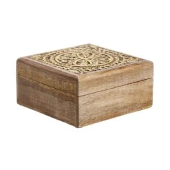 Truhe Mit Schnitzerei L 17 X B 17cm TREASURE In Hellbraun-Gold -Butlers butlers truhe mit schnitzerei l 17 x b 17cm treasure in hellbraun gold 3