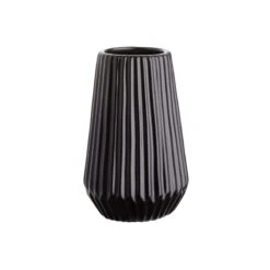 Vase Höhe 14cm RIFFLE In Schwarz