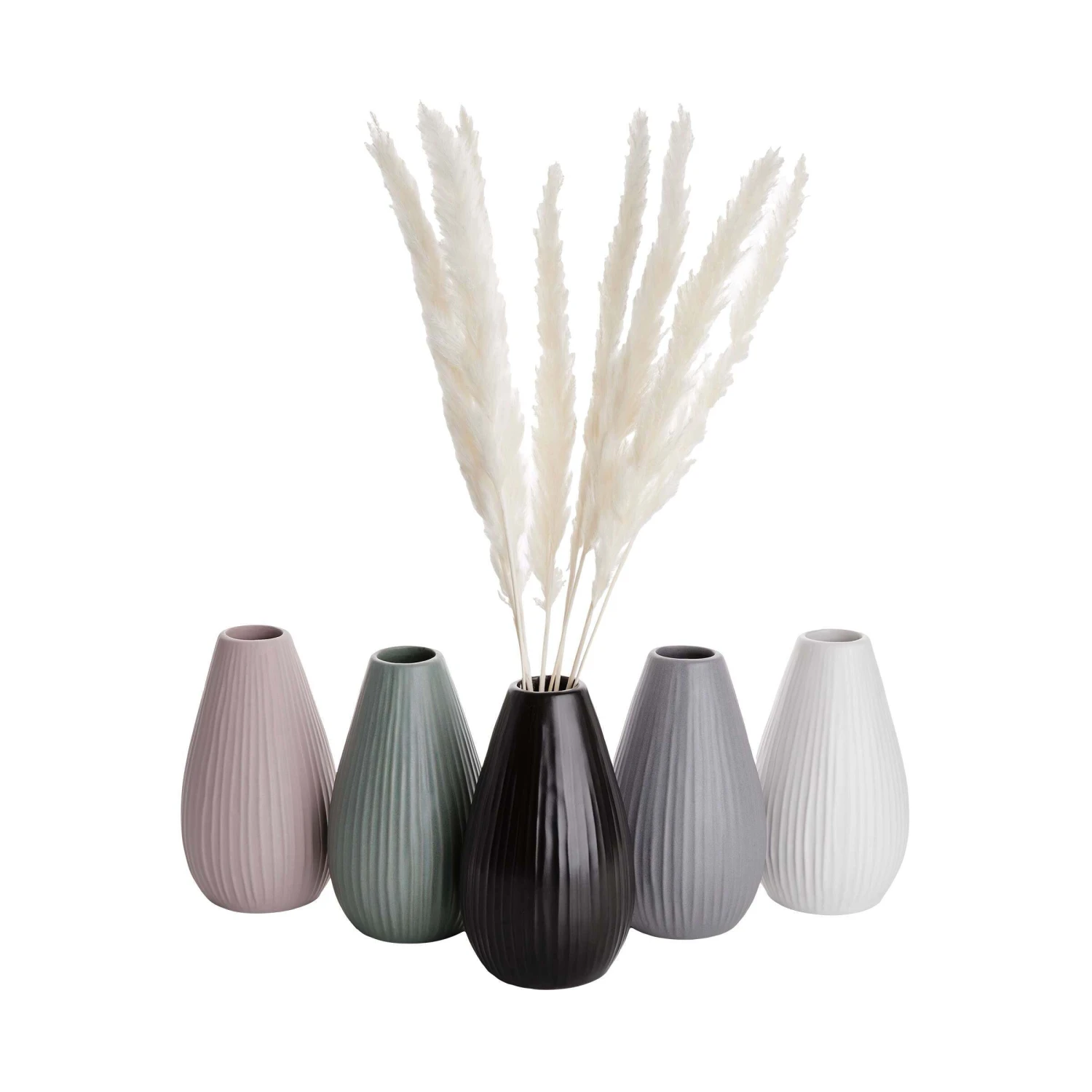 Vase Höhe 16cm RIFFLE In Salbei 6 Vase Höhe 16cm RIFFLE In Salbei – Bild 4