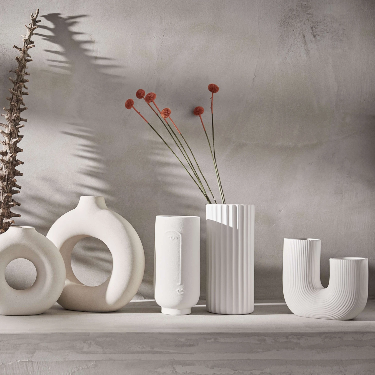 Vase Höhe 29cm LINE ART In Weiß 4 Vase Höhe 29cm LINE ART In Weiß – Bild 2
