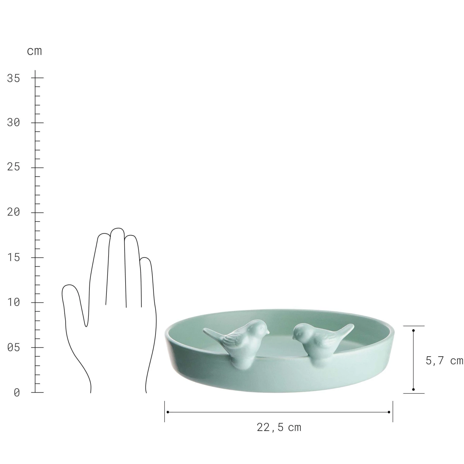Vogelbad Ø23cm BIRDS PLACE In Salbei 5 Vogelbad Ø23cm BIRDS PLACE In Salbei – Bild 3