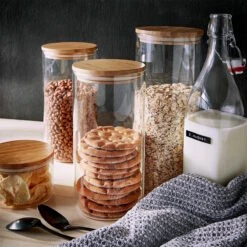 Vorratsglas 2300ml WOODLOCK In Transparent -Butlers butlers vorratsglas 2300ml woodlock in transparent 1