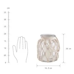 Windlicht Höhe 20cm MACRAMÉ In Creme -Butlers butlers windlicht hohe 20cm macrame in creme 2