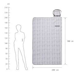 XXL-Picknickdecke Streifen L 200 X B 200cm GET TOGETHER In Hellgrau-Anthrazit -Butlers butlers xxl picknickdecke streifen l 200 x b 200cm get together in hellgrau anthrazit 2